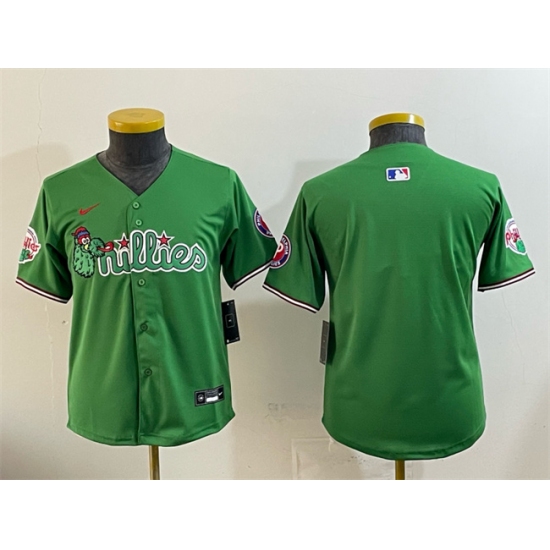 Youth Philadelphia Phillies Blank Green Phanatic Limited Stitched Jersey - Ujersey