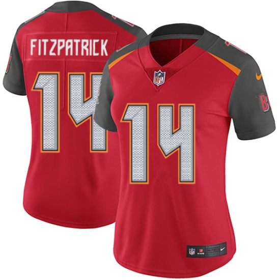 Women's Nike Tampa Bay Buccaneers #14 Ryan Fitzpatrick Red Team Color Vapor Untouchable Limited Player NFL Jersey - Ujersey