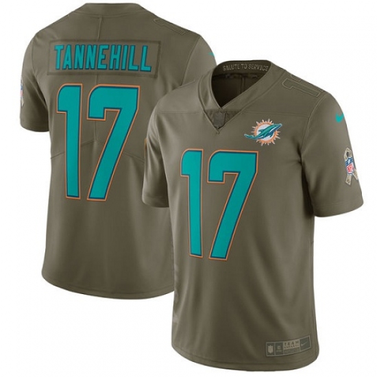 Youth Nike Miami Dolphins #17 Ryan Tannehill Limited Olive 2017 Salute to Service NFL Jersey - Ujersey