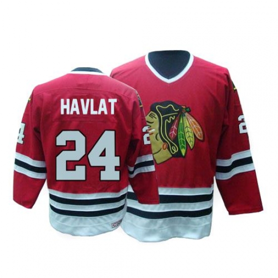 Men's CCM Chicago Blackhawks #24 Martin Havlat Premier Red Throwback NHL Jersey - Ujersey