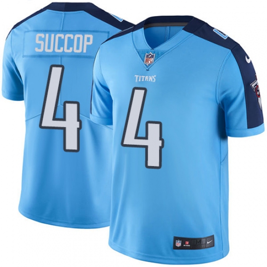 Youth Nike Tennessee Titans #4 Ryan Succop Elite Light Blue Team Color NFL Jersey - Ujersey