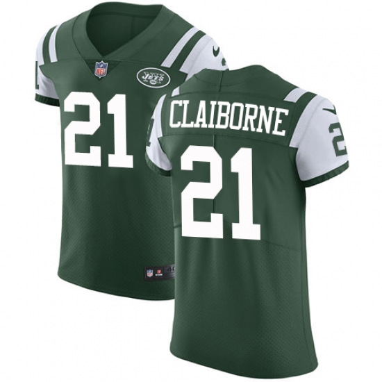 Men's Nike New York Jets #21 Morris Claiborne Elite Green Team Color NFL Jersey - Ujersey
