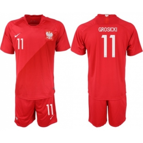 Poland #11 Grosicki Away Soccer Country Jersey