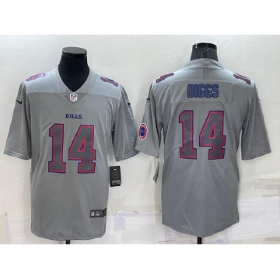 Men's Buffalo Bills #14 Stefon Diggs LOGO Grey Atmosphere Fashion Vapor Untouchable Stitched Limited Jersey - Ujersey