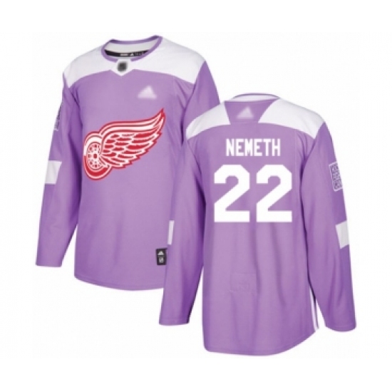 Men's Detroit Red Wings #22 Patrik Nemeth Authentic Purple Fights Cancer Practice Hockey Jersey - Ujersey
