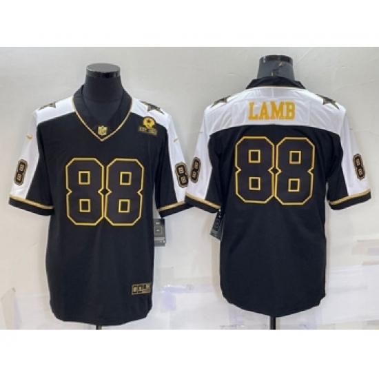 Men's Dallas Cowboys #88 CeeDee Lamb Black Gold Thanksgiving With Stitched Jersey - Ujersey