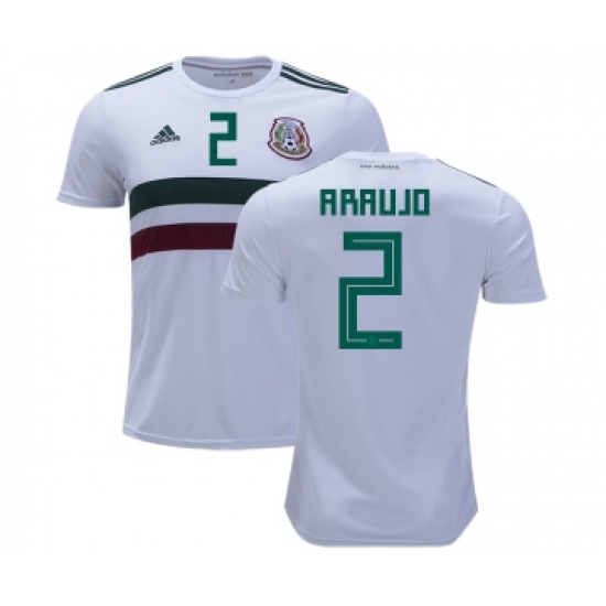 Mexico #2 Araujo Away Kid Soccer Country Jersey