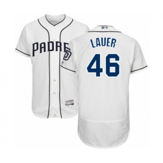Men's San Diego Padres #46 Eric Lauer White Home Flex Base Authentic Collection Baseball Player Jersey - Ujersey