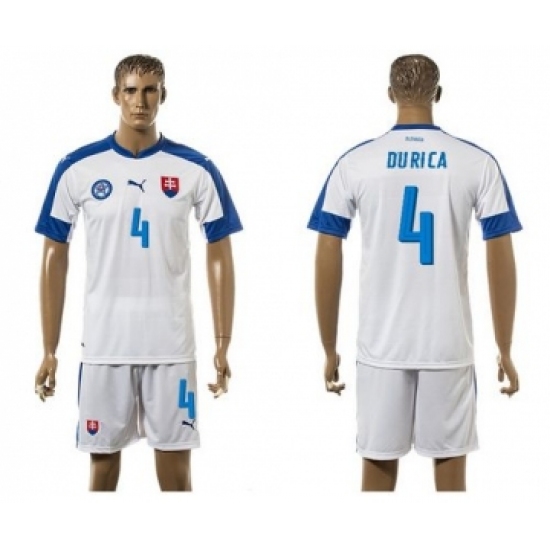 Slovakia #4 Durica Home Soccer Country Jersey