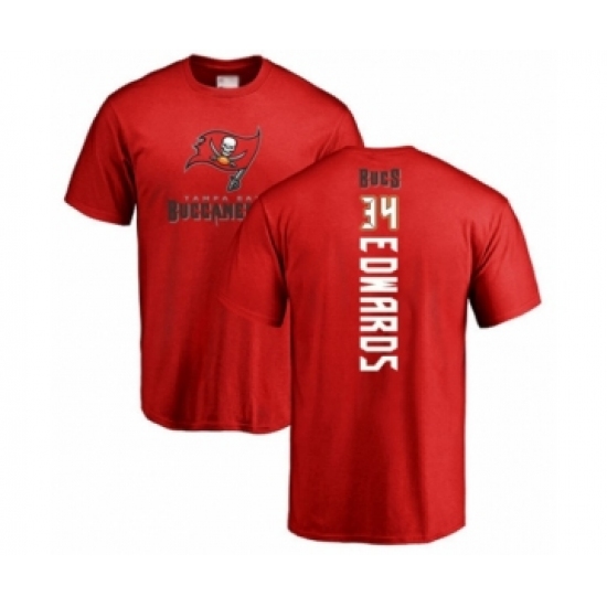 Football Tampa Bay Buccaneers #34 Mike Edwards Red Backer T-Shirt - Ujersey