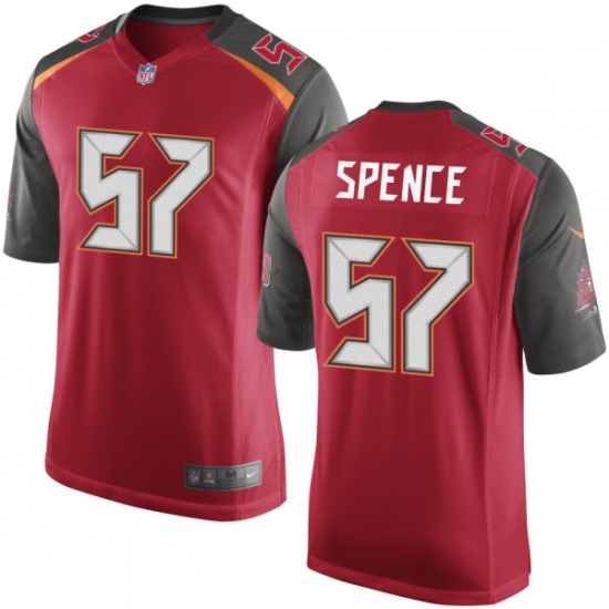 Men's Nike Tampa Bay Buccaneers #57 Noah Spence Game Red Team Color NFL Jersey - Ujersey