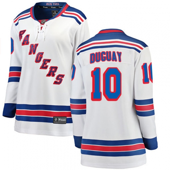 Women's New York Rangers #10 Ron Duguay Fanatics Branded White Away Breakaway NHL Jersey - Ujersey