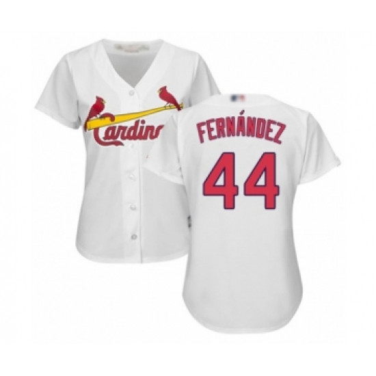 Women's St. Louis Cardinals #44 Junior Fernandez Authentic White Home Cool Base Baseball Player Jersey - Ujersey