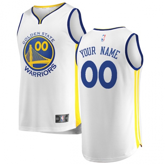 Men's Golden State Warriors Fanatics Branded White Fast Break Custom Replica Jersey - Association Edition