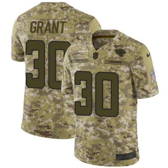 Youth Nike Jacksonville Jaguars #30 Corey Grant Limited Camo 2018 Salute to Service NFL Jersey - Ujersey