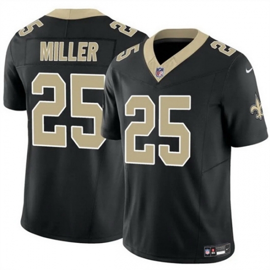 Men's New Orleans Saints #25 Kendre Miller Black Vapor Limited Stitched Football Jersey - Ujersey