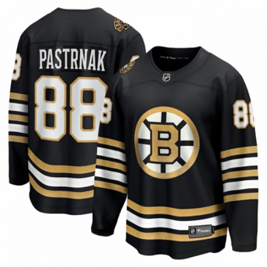 Men's Boston Bruins #88 David Pastrnak Fanatics Branded Black 100th Anniversary Premier Breakaway Player Jersey - Ujersey