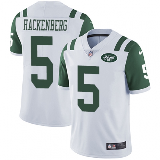 Men's Nike New York Jets #5 Christian Hackenberg White Vapor Untouchable Limited Player NFL Jersey - Ujersey