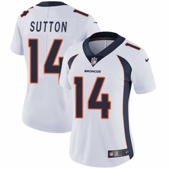 Women's Nike Denver Broncos #14 Courtland Sutton White Vapor Untouchable Limited Player NFL Jersey - Ujersey