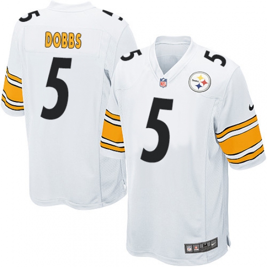 Men's Nike Pittsburgh Steelers #5 Joshua Dobbs Game White NFL Jersey - Ujersey