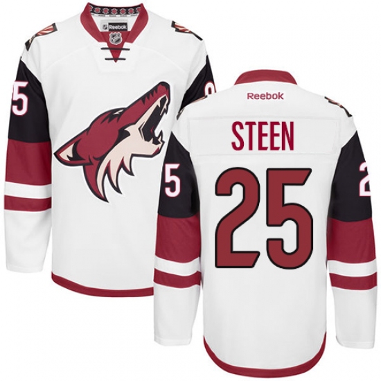 Men's Reebok Arizona Coyotes #25 Thomas Steen Authentic White Away NHL Jersey - Ujersey