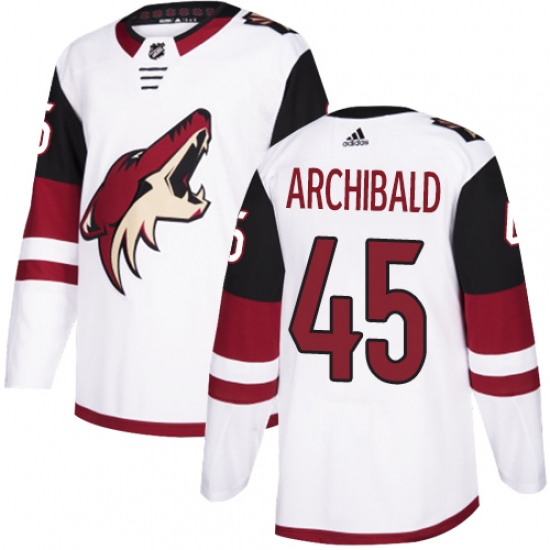 Youth Adidas Arizona Coyotes #45 Josh Archibald Authentic White Away NHL Jersey - Ujersey