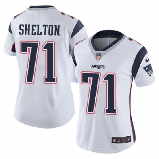 Women's Nike New England Patriots #71 Danny Shelton White Vapor Untouchable Limited Player NFL Jersey - Ujersey