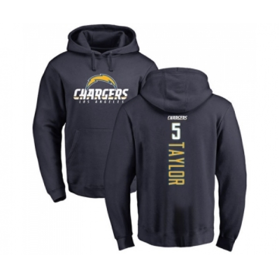 Football Los Angeles Chargers #5 Tyrod Taylor Navy Blue Backer Pullover Hoodie - Ujersey