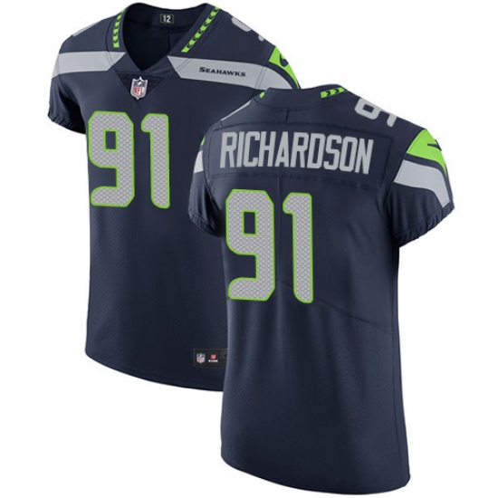 Men's Nike Seattle Seahawks #91 Sheldon Richardson Navy Blue Team Color Vapor Untouchable Elite Player NFL Jersey - Ujersey