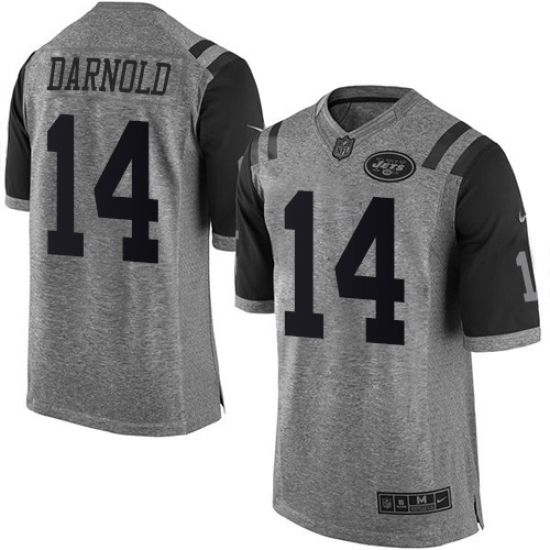Men's Nike New York Jets #14 Sam Darnold Limited Gray Gridiron NFL Jersey - Ujersey