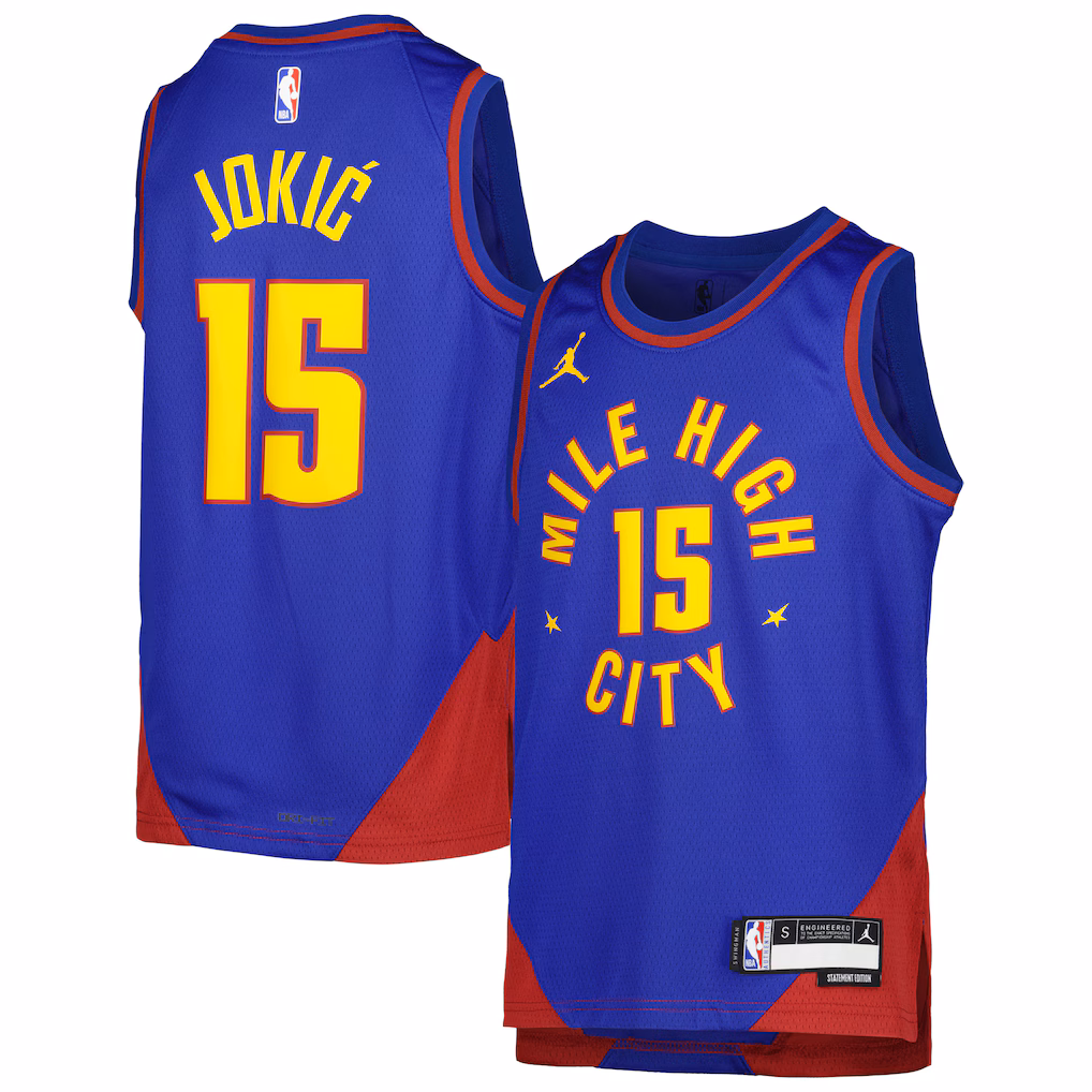 Youth Denver Nuggets Nikola Jokic Jordan Brand Blue Swingman Jersey - Statement Edition - ujerseystore