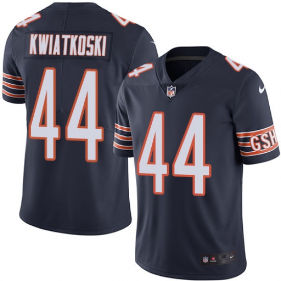 Men's Nike Chicago Bears #44 Nick Kwiatkoski Navy Blue Team Color Vapor Untouchable Limited Player NFL Jersey