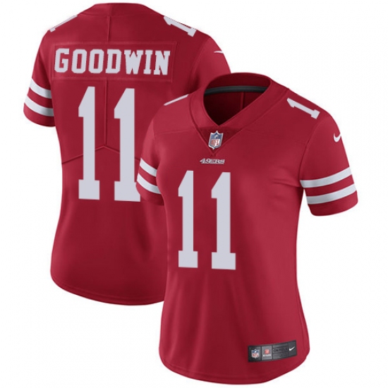 Women's Nike San Francisco 49ers #11 Marquise Goodwin Red Team Color Vapor Untouchable Limited Player NFL Jersey - Ujersey