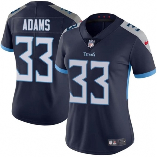 Women Tennessee Titans #33 Jamal Adams Navy 2024 Draft Vapor Stitched Football Jersey - Ujersey