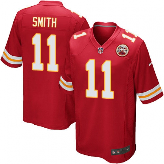 Men's Nike Kansas City Chiefs #11 Alex Smith Game Red Team Color NFL Jersey - Ujersey