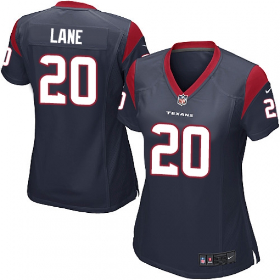 Women's Nike Houston Texans #20 Jeremy Lane Game Navy Blue Team Color NFL Jersey - Ujersey