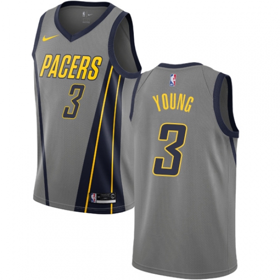 Youth Nike Indiana Pacers #3 Joe Young Swingman Gray NBA Jersey - City Edition - Ujersey