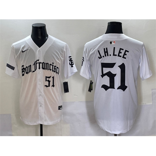 Men's San Francisco Giants #51 Jung Hoo Lee White 'Gothic Fog Edition' Vapor Premier Limited Stitched Baseball Jersey - Ujersey