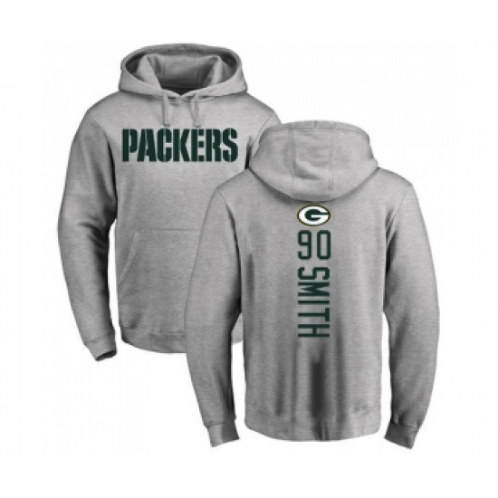 Football Green Bay Packers #90 Za'Darius Smith Ash Backer Hoodie - Ujersey