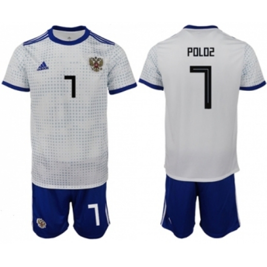 Russia #7 Poloz Away Soccer Country Jersey