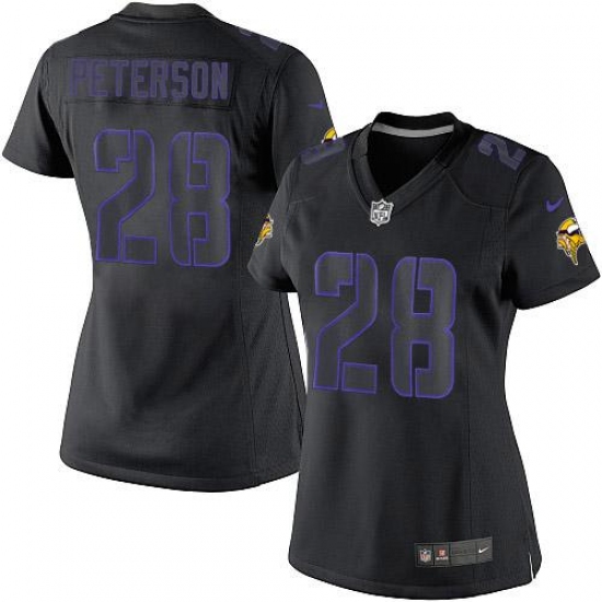 Women's Nike Minnesota Vikings #28 Adrian Peterson Limited Black Impact NFL Jersey - Ujersey