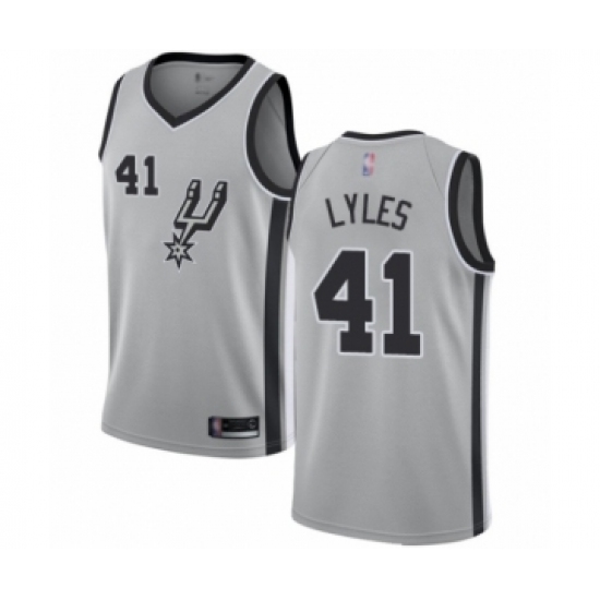Men's San Antonio Spurs #41 Trey Lyles Authentic Silver Basketball Jersey Statement Edition - Ujersey