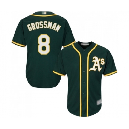 Youth Oakland Athletics #8 Robbie Grossman Replica Green Alternate 1 Cool Base Baseball Jersey - Ujersey