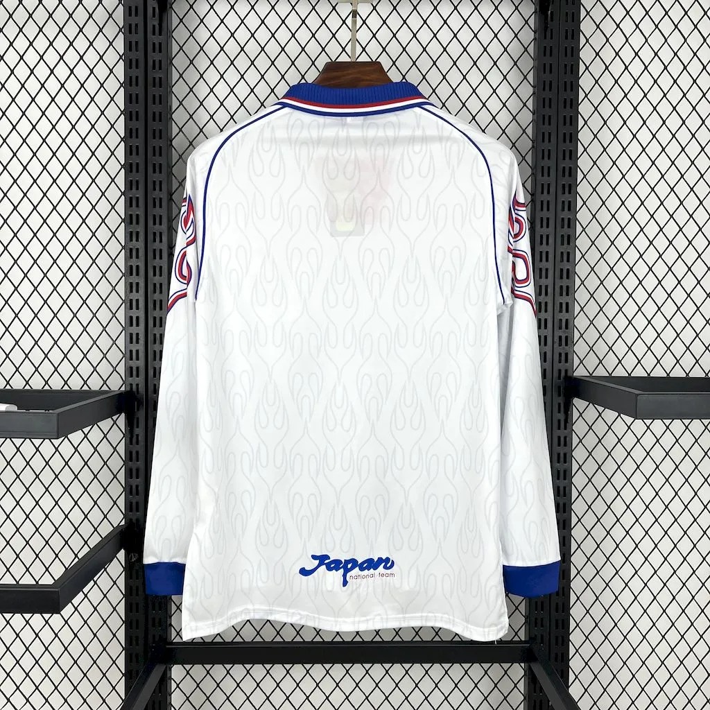Japan Retro Soccer Jersey Away Custom Long Sleeve Shirt 1998 - ujerseystore