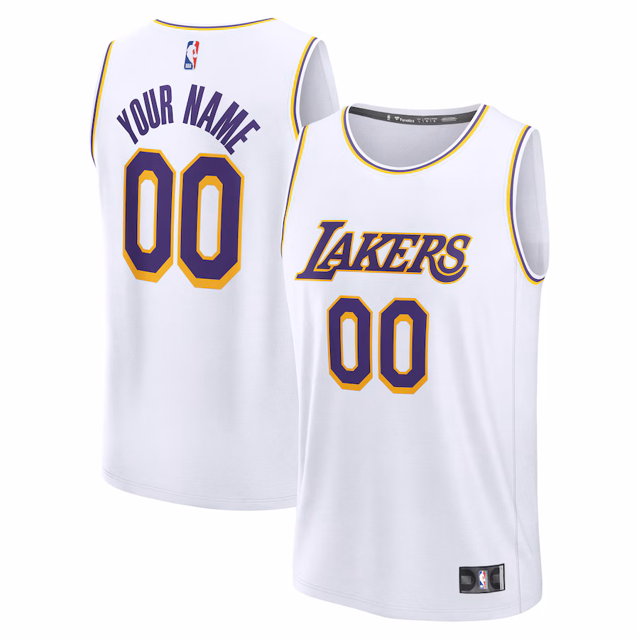 Youth Los Angeles Lakers Fanatics White Fast Break Custom Replica Jersey - Association Edition - Ujersey