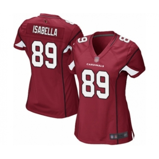 Women's Arizona Cardinals #89 Andy Isabella Game Red Team Color Football Jersey - Ujersey