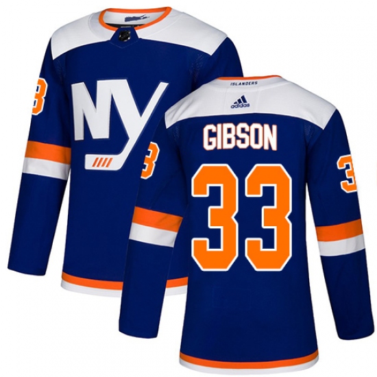 Men's Adidas New York Islanders #33 Christopher Gibson Premier Blue Alternate NHL Jersey - Ujersey