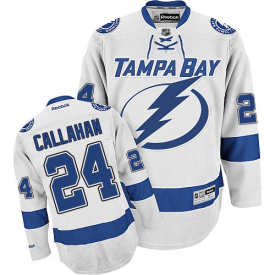 Women's Reebok Tampa Bay Lightning #24 Ryan Callahan Authentic White Away NHL Jersey - Ujersey