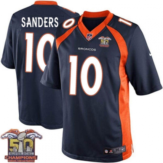 Youth Nike Denver Broncos #10 Emmanuel Sanders Elite Navy Blue Alternate Super Bowl 50 Champions NFL Jersey - Ujersey