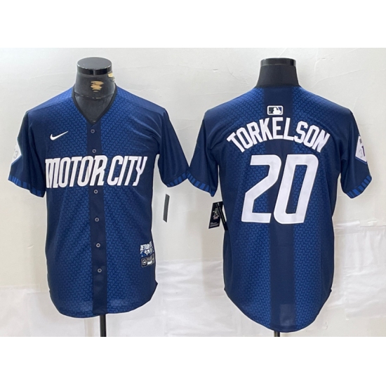 Men's Detroit Tigers #20 Spencer Torkelson 2024 Navy City Connect Cool Base Limited Stitched Jersey - Ujersey